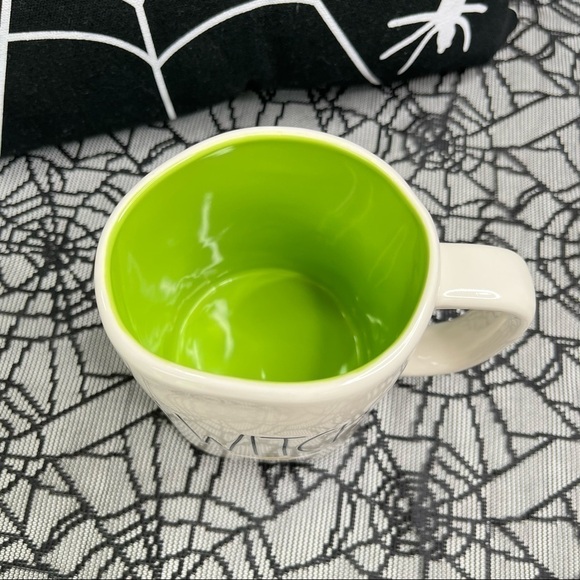 NEW Rae Dunn “BEWITCHED” Lime Green Lined White Ceramic Halloween Coffee Mug - Picture 4 of 6